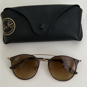 Ray-Ban Round Brown Double Bridge Sunglasses